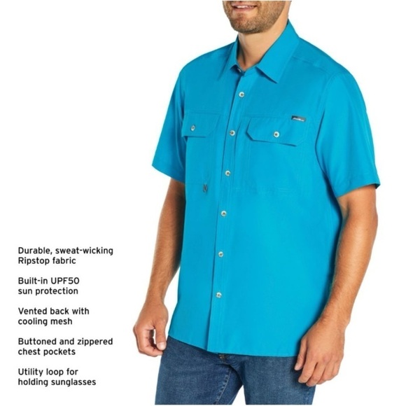 NWT Eddie Bauer men’s woven tech shirt Large - Picture 3 of 7